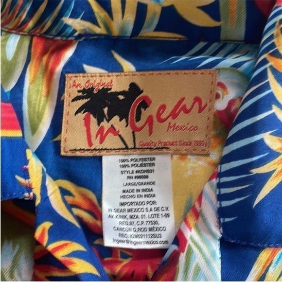 Tropical Hawaiian Vacation Resort-Wear Button Down Shirt Size Medium - Picture 4 of 6